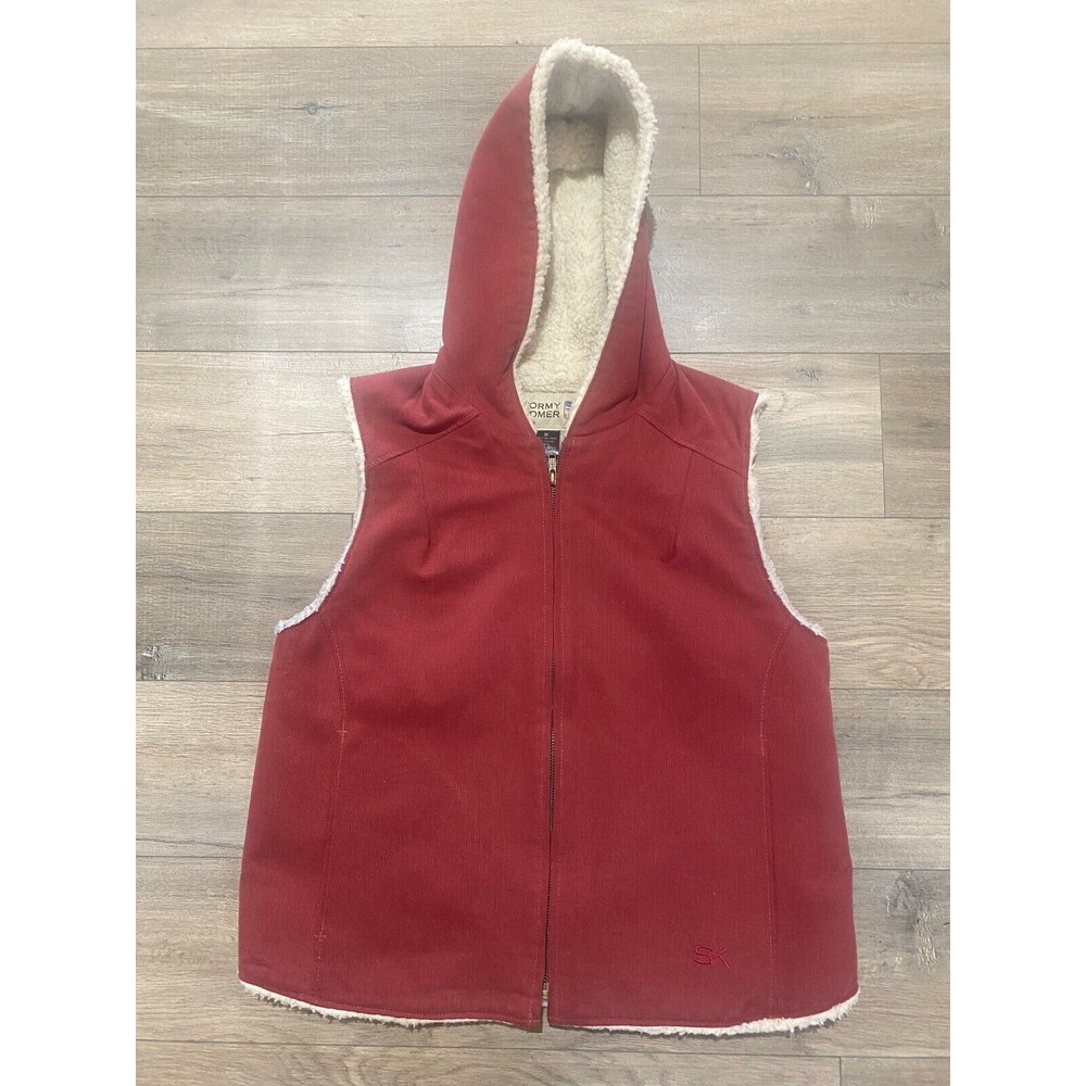 Stormy Kromer Vest Sherpa Lined Hooded Women's M  Zippered Chore Vest Outdoor